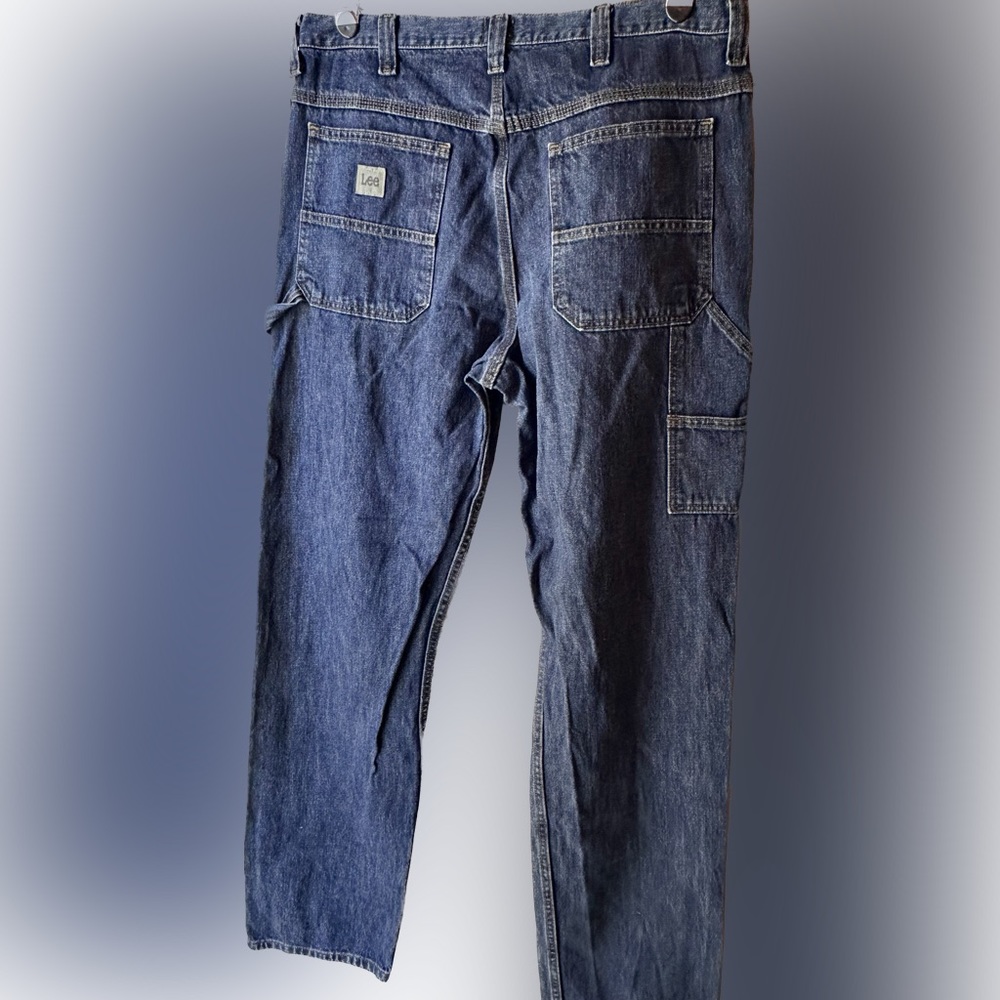 LEE - Men’s 36x36 Loose Fit Denim Carpenter Jeans b - Medium BLUE